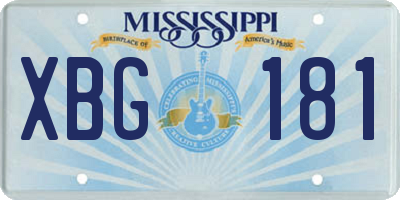 MS license plate XBG181