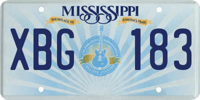MS license plate XBG183