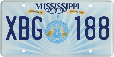 MS license plate XBG188