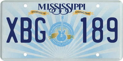 MS license plate XBG189