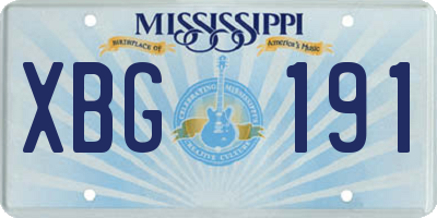 MS license plate XBG191