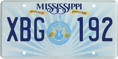 MS license plate XBG192