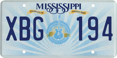 MS license plate XBG194