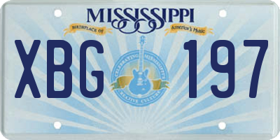 MS license plate XBG197