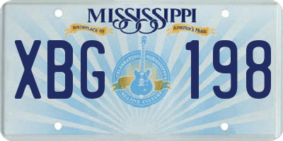 MS license plate XBG198