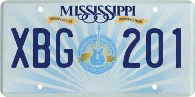 MS license plate XBG201