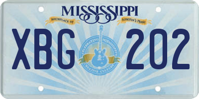 MS license plate XBG202
