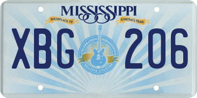 MS license plate XBG206