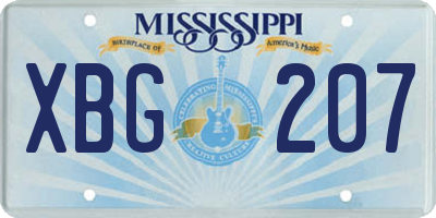 MS license plate XBG207