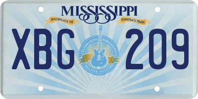 MS license plate XBG209