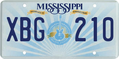 MS license plate XBG210