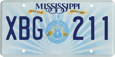 MS license plate XBG211