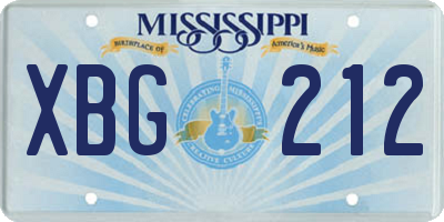 MS license plate XBG212