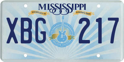 MS license plate XBG217