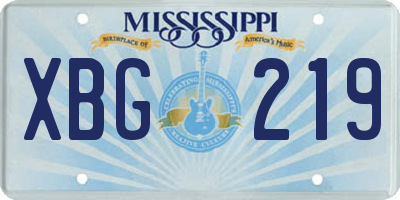 MS license plate XBG219
