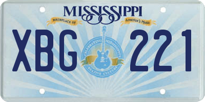 MS license plate XBG221
