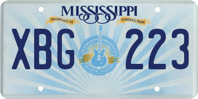 MS license plate XBG223