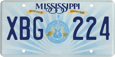 MS license plate XBG224