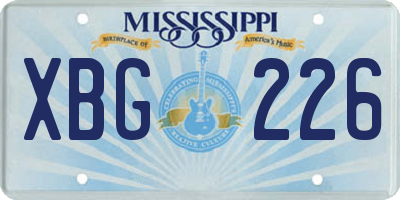 MS license plate XBG226