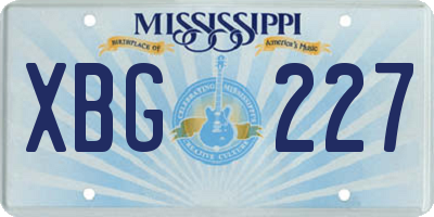 MS license plate XBG227