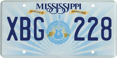 MS license plate XBG228