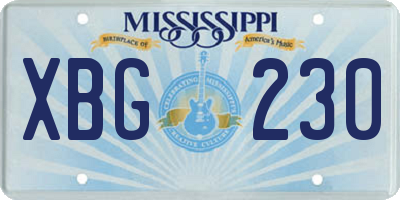 MS license plate XBG230