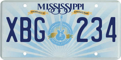 MS license plate XBG234