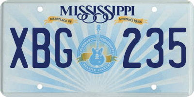 MS license plate XBG235