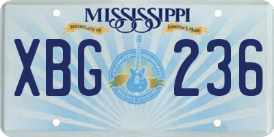 MS license plate XBG236
