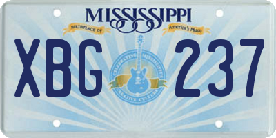 MS license plate XBG237