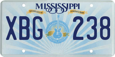 MS license plate XBG238