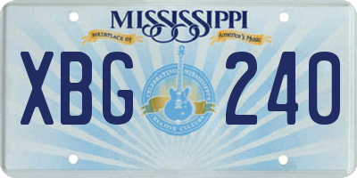 MS license plate XBG240