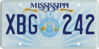 MS license plate XBG242
