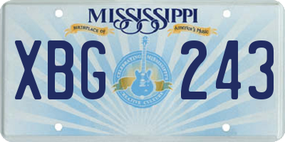 MS license plate XBG243