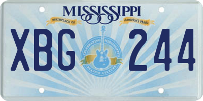 MS license plate XBG244