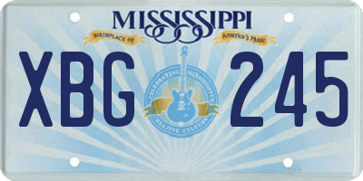 MS license plate XBG245