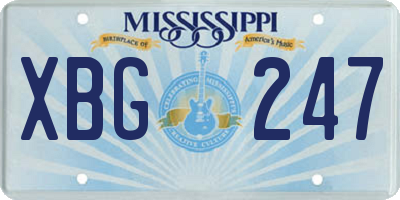 MS license plate XBG247