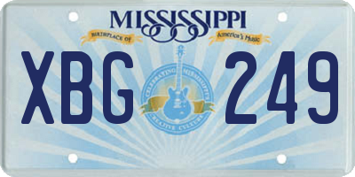 MS license plate XBG249
