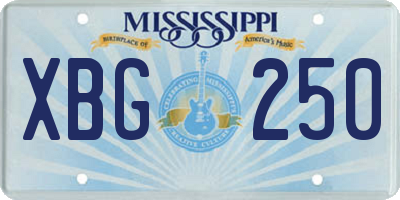 MS license plate XBG250