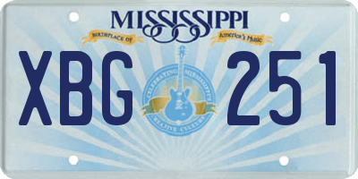 MS license plate XBG251