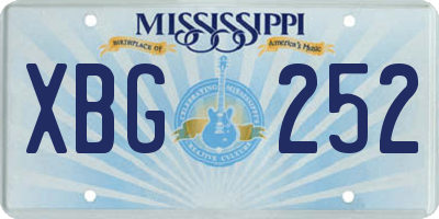 MS license plate XBG252