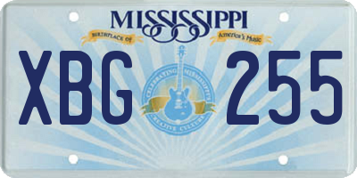 MS license plate XBG255