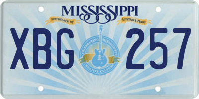 MS license plate XBG257