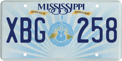MS license plate XBG258