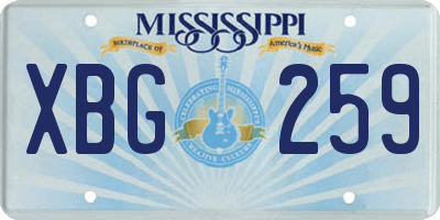MS license plate XBG259