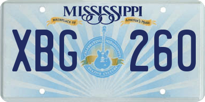 MS license plate XBG260