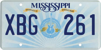 MS license plate XBG261