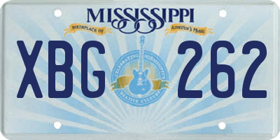 MS license plate XBG262