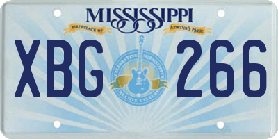MS license plate XBG266