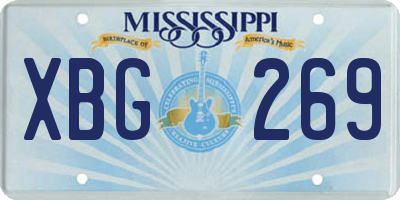 MS license plate XBG269
